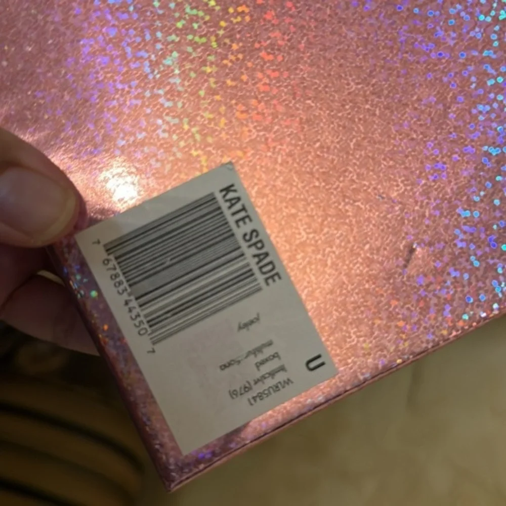Kate spade glitter multi functional wallet /wrislet light metallic silver